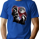 3 Badger Moon T-Shirt for Men & Women, T-Shirts Graphic Tee - Blue