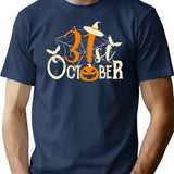 31St October Halloween T-Shirt for Men & Women, T-Shirts Graphic Tee - Navy