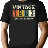 40 Year Old Vintage 1983 Classic Car 40Th Birthday Gifts T-Shirt for Men & Women, T-Shirts Graphic Tee - Black