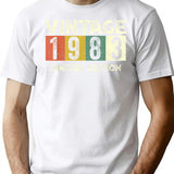 40 Year Old Vintage 1983 Classic Car 40Th Birthday Gifts T-Shirt for Men & Women, T-Shirts Graphic Tee - White