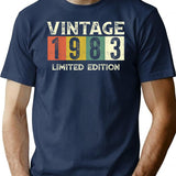 40 Year Old Vintage 1983 Classic Car 40Th Birthday Gifts T-Shirt for Men & Women, T-Shirts Graphic Tee - Navy
