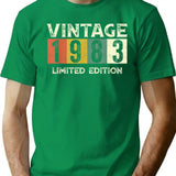 40 Year Old Vintage 1983 Classic Car 40Th Birthday Gifts T-Shirt for Men & Women, T-Shirts Graphic Tee - Green