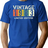 40 Year Old Vintage 1983 Classic Car 40Th Birthday Gifts T-Shirt for Men & Women, T-Shirts Graphic Tee - Blue