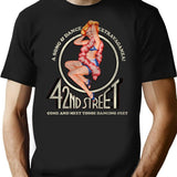 42Nd Street Logo Broadway Worn T-Shirt for Men & Women, T-Shirts Graphic Tee - Black