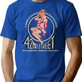 42Nd Street Logo Broadway Worn T-Shirt for Men & Women, T-Shirts Graphic Tee - Blue