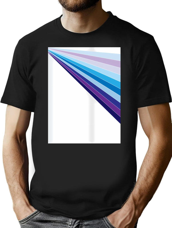 65 Mcmlxv White Retro 70S Disco Blue Streaks Of Light Pattern T-Shirt for Men & Women, T-Shirts Graphic Tee - Black