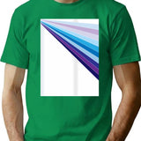 65 Mcmlxv White Retro 70S Disco Blue Streaks Of Light Pattern T-Shirt for Men & Women, T-Shirts Graphic Tee - Green