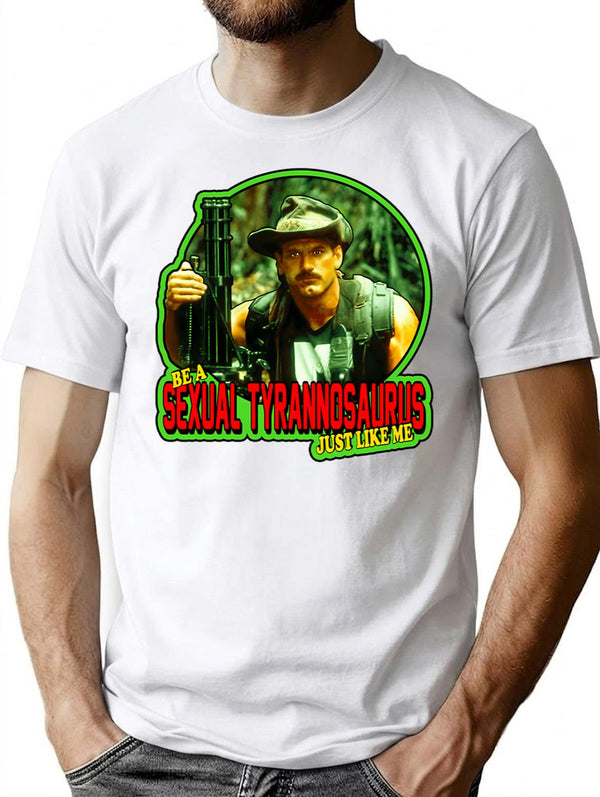 80'S Classic Blain Cooper Sexual Tyrannosaurus T-Shirt for Men & Women, T-Shirts Graphic Tee - White