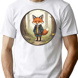 A Fox Wearing Vintage Clothes (1) T-Shirt for Men & Women, T-Shirts Graphic Tee - White