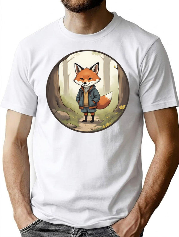A Fox Wearing Vintage Clothes (1) T-Shirt for Men & Women, T-Shirts Graphic Tee - White