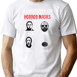 A History Of Halloween Masks T-Shirt for Men & Women, T-Shirts Graphic Tee - White
