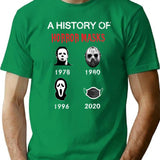 A History Of Halloween Masks T-Shirt for Men & Women, T-Shirts Graphic Tee - Green