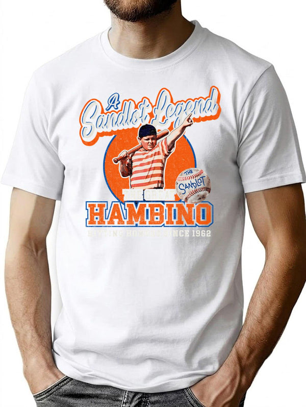 A Sandlot Legend The Great Hambino T-Shirt for Men & Women, T-Shirts Graphic Tee - White