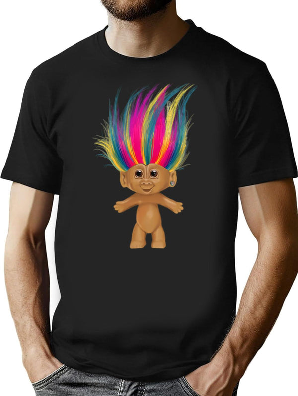 A Silly Troll Doll T-Shirt for Men & Women, T-Shirts Graphic Tee - Black