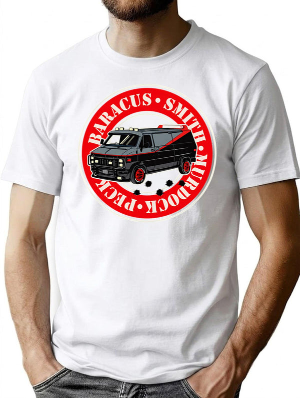 A Team Van T-Shirt for Men & Women, T-Shirts Graphic Tee - White