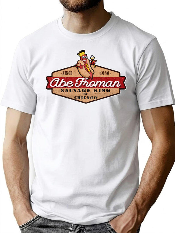 Abe Froman Sausage King Of Chicago Retro Seal T-Shirt for Men & Women, T-Shirts Graphic Tee - White