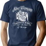 Abe Froman Sausage King Worn Out White T-Shirt for Men & Women, T-Shirts Graphic Tee - Navy