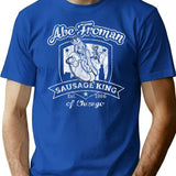 Abe Froman Sausage King Worn Out White T-Shirt for Men & Women, T-Shirts Graphic Tee - Blue