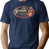 Abe Froman Sausage King Worn Oval T-Shirt for Men & Women, T-Shirts Graphic Tee - Navy