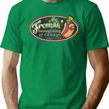 Abe Froman Sausage King Worn Oval T-Shirt for Men & Women, T-Shirts Graphic Tee - Green