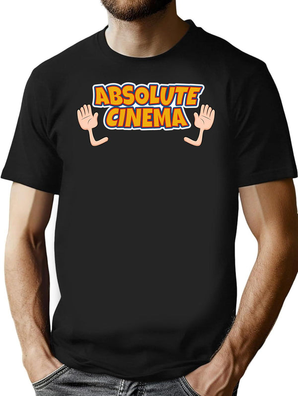 Absolute Cinema Funny Vintage T-Shirt for Men & Women, T-Shirts Graphic Tee - Black