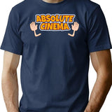 Absolute Cinema Funny Vintage T-Shirt for Men & Women, T-Shirts Graphic Tee - Navy