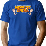 Absolute Cinema Funny Vintage T-Shirt for Men & Women, T-Shirts Graphic Tee - Blue
