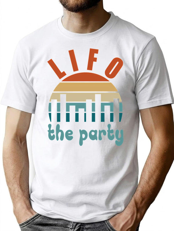 Accounting Pun Lifo The Party T-Shirt for Men & Women, T-Shirts Graphic Tee - White