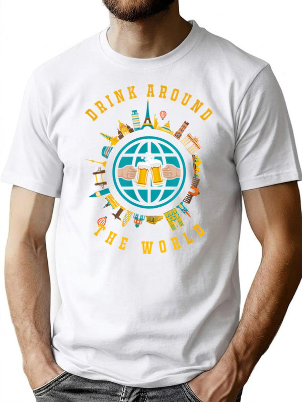 Adult Vacation Drinking T-Shirt for Men & Women, T-Shirts Graphic Tee - White