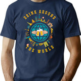 Adult Vacation Drinking T-Shirt for Men & Women, T-Shirts Graphic Tee - Navy