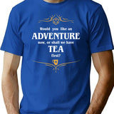 Adventure Or Tea Tabletop Rpg Addict T-Shirt for Men & Women, T-Shirts Graphic Tee - Blue