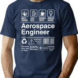 Aerospace Engineer Product Label Funny T-Shirt for Men & Women, T-Shirts Graphic Tee - Navy