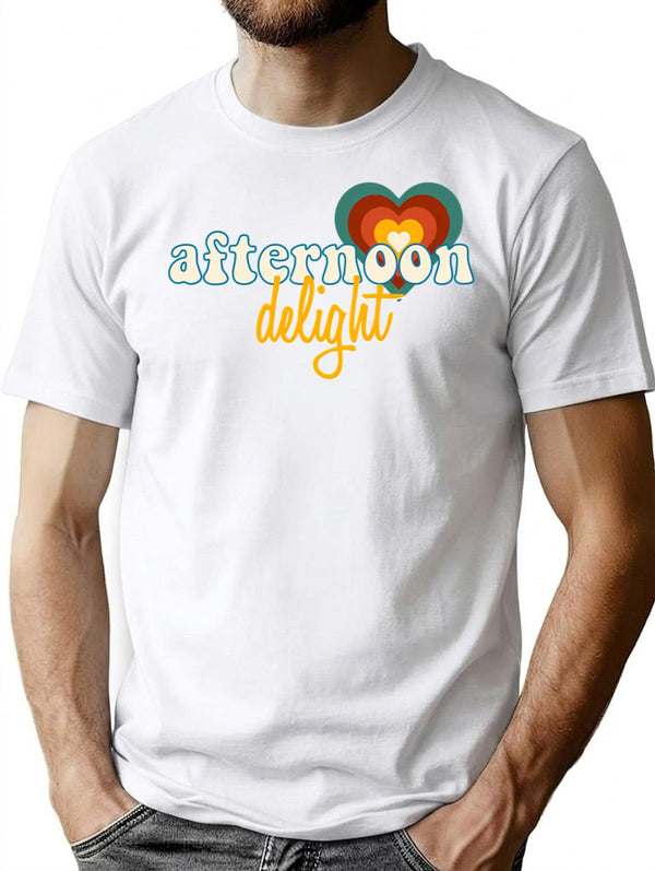 Afternoon Delight Time T-Shirt for Men & Women, T-Shirts Graphic Tee - White
