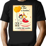 Age Is Just A Number Birthday Happy Christmas Weird Prank Meme Funny T-Shirt for Men & Women, T-Shirts Graphic Tee - Black