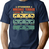 Airedale Terrier Funny Guide To Traning T-Shirt for Men & Women, T-Shirts Graphic Tee - Navy