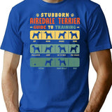 Airedale Terrier Funny Guide To Traning T-Shirt for Men & Women, T-Shirts Graphic Tee - Blue