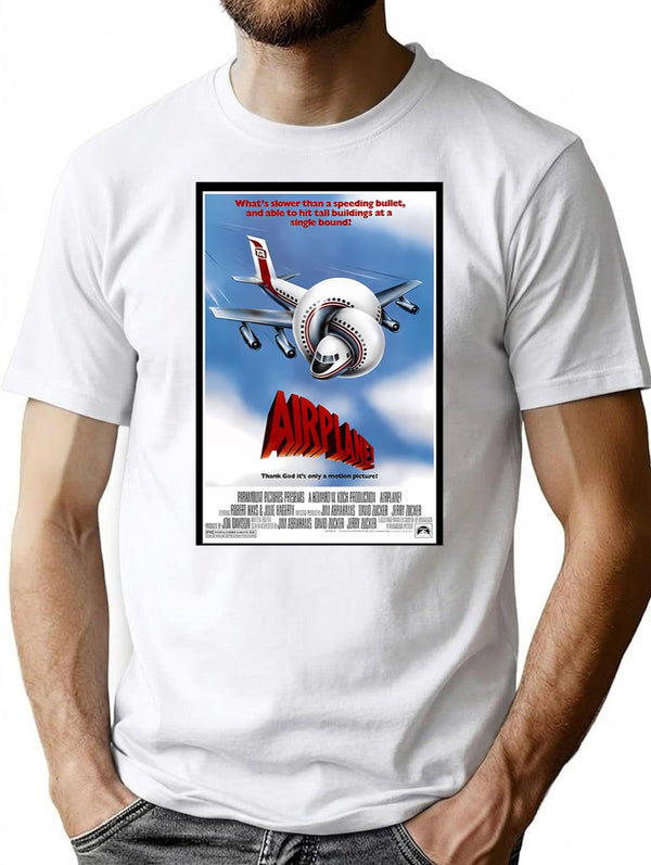 Airplane T-Shirt for Men & Women, T-Shirts Graphic Tee - White