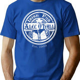Alec O'Hall Irish Pub T-Shirt for Men & Women, T-Shirts Graphic Tee - Blue