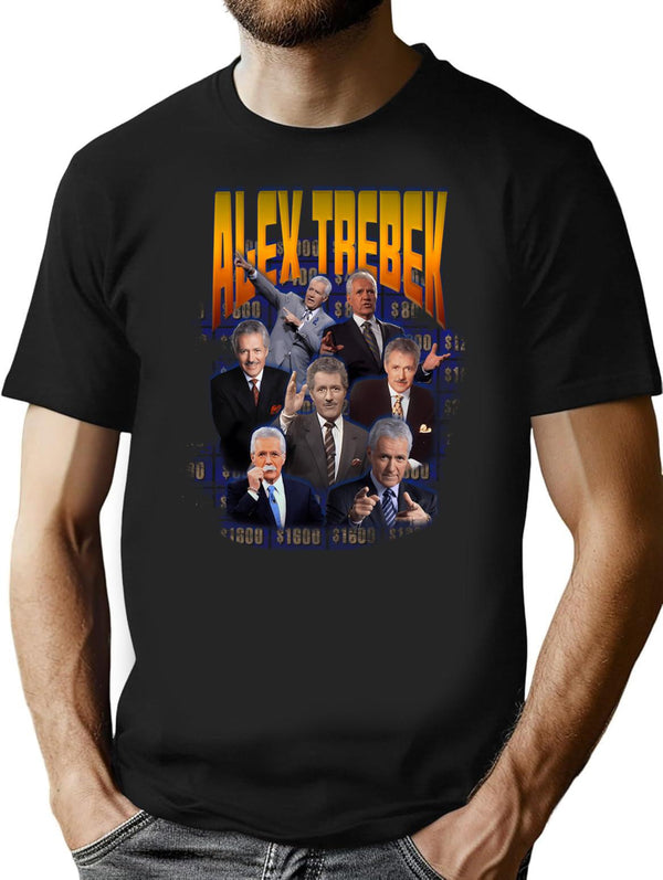 Alex Trebek T-Shirt for Men & Women, T-Shirts Graphic Tee - Black