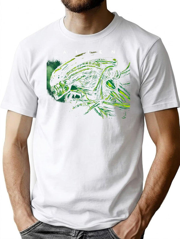 Alien T-Shirt for Men & Women, T-Shirts Graphic Tee - White