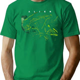 Alien T-Shirt for Men & Women, T-Shirts Graphic Tee - Green