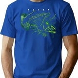 Alien T-Shirt for Men & Women, T-Shirts Graphic Tee - Blue
