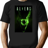 Aliens Movie Poster T-Shirt for Men & Women, T-Shirts Graphic Tee - Black