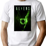 Aliens Movie Poster T-Shirt for Men & Women, T-Shirts Graphic Tee - White
