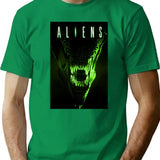 Aliens Movie Poster T-Shirt for Men & Women, T-Shirts Graphic Tee - Green