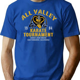 All Valley Karate Tournament Cobra Kai T-Shirt for Men & Women, T-Shirts Graphic Tee - Blue