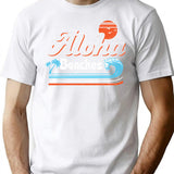 Aloha Beaches T-Shirt for Men & Women, T-Shirts Graphic Tee - White