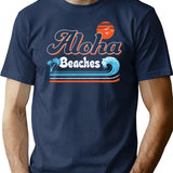 Aloha Beaches T-Shirt for Men & Women, T-Shirts Graphic Tee - Navy