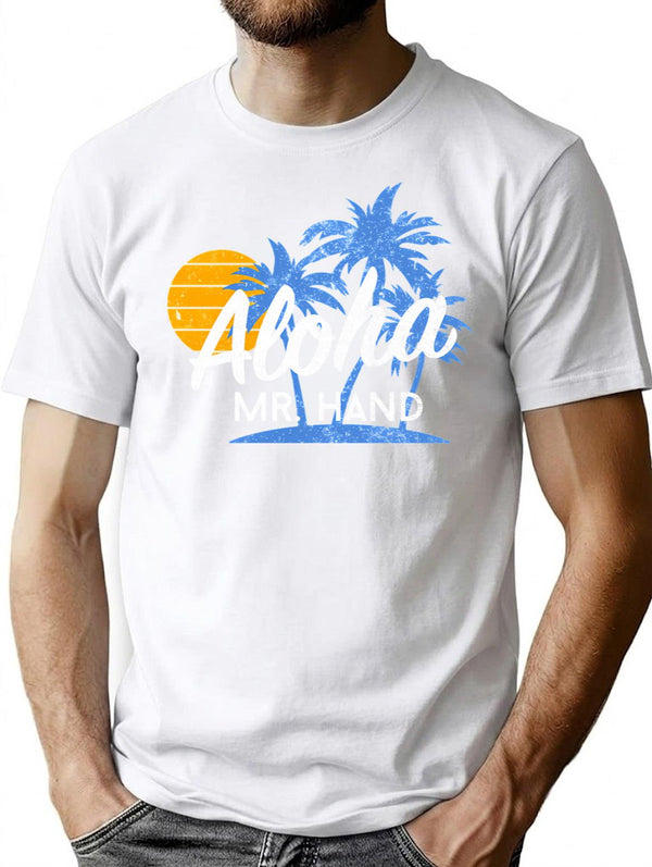 Aloha Mr. Hand T-Shirt for Men & Women, T-Shirts Graphic Tee - White