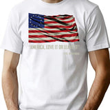 America Love It Or Leave It - Betsy Ross 1776 T-Shirt for Men & Women, T-Shirts Graphic Tee - White